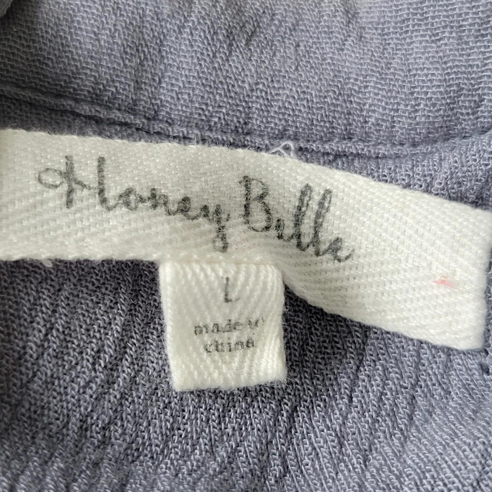 HONEY BELLE FLOWY TOP Tunic/ Dress Medium Blue Embroidery LG - Picture 5 of 9